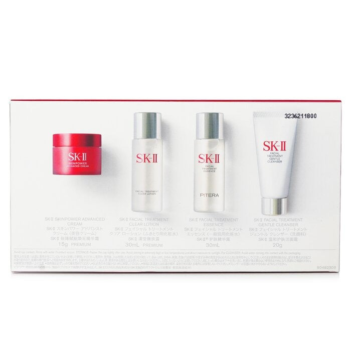 SK-II Coffret 4 pièces (Nettoyant 20 g + Lotion 30 ml + Essence 30 ml + Crème hydratante rouge 15 ml)
