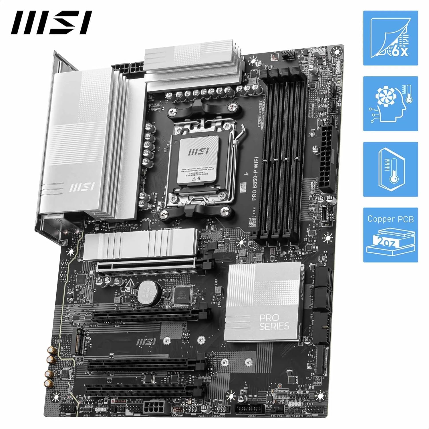 MSI carte mère PRO B850-P WIFI AMD B850 Socket AM5 ATX