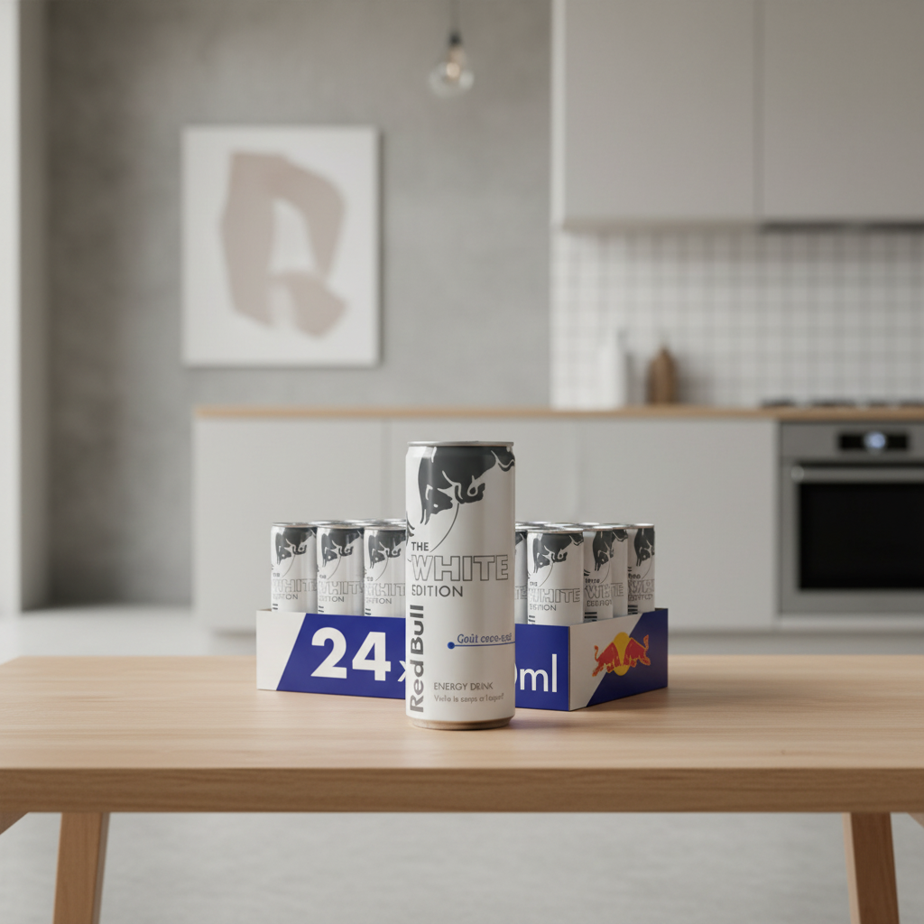 Red Bull Boisson Énergisante Goût Coco Açaí Édition Blanche - Lot de 24 x 25 cl
