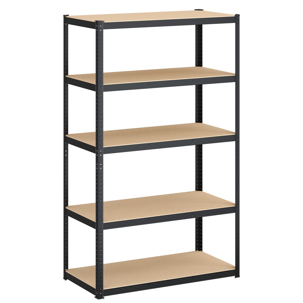 JOYFURNOS Étagère de rangement à 5 niveaux, Étagère en acier robuste avec traverses renforcées et niveaux de hauteur réglables, Capacité de charge max. 750 kg, Grande surface de rangement 200 x 120 x 60 cm, Idéale pour garage, abri de jardin, entrepô
