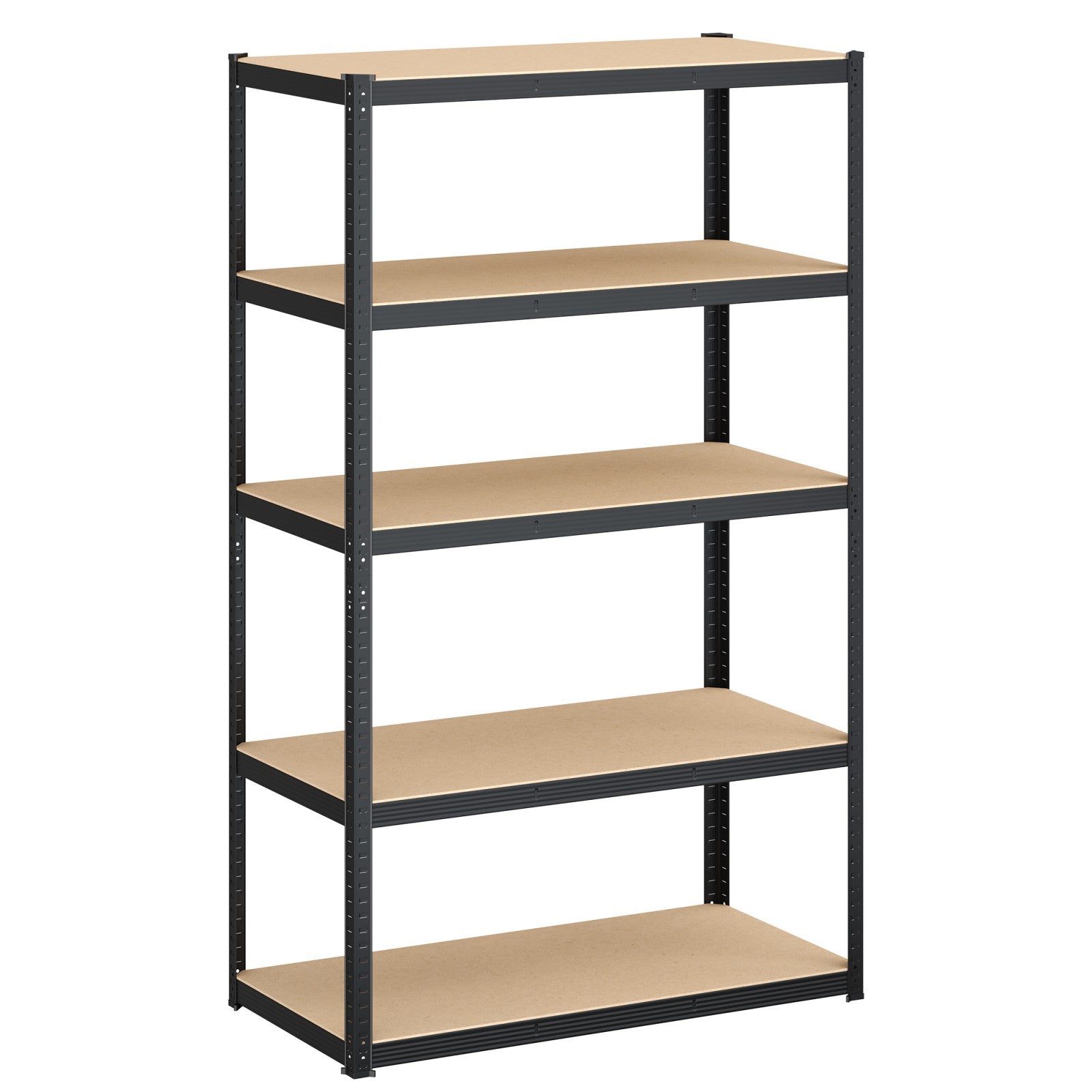 JOYFURNOS Étagère de rangement à 5 niveaux, Étagère en acier robuste avec traverses renforcées et niveaux de hauteur réglables, Capacité de charge max. 750 kg, Grande surface de rangement 200 x 120 x 60 cm, Idéale pour garage, abri de jardin, entrepô