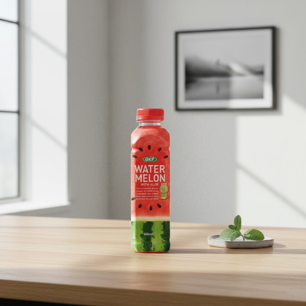OKF Boisson à l'aloe vera saveur pastèque - 500 ml