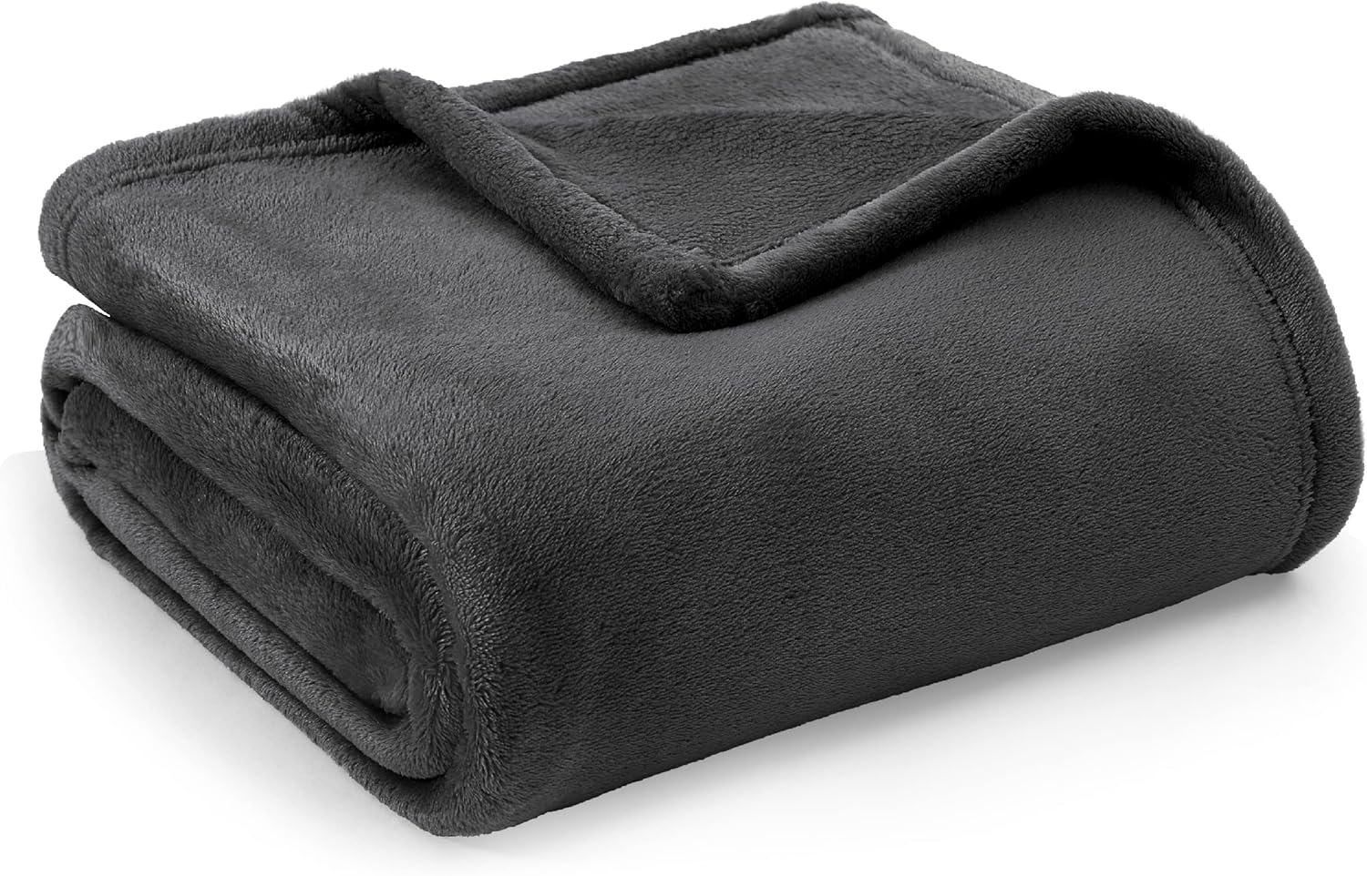 Plaid Polaire Couverture Canapé - Douillette en Microfibre en Flanelle, Douce et Chaude, Jeté de Canapé Grande Taille, XL 130 x 150 cm, Gris Foncé, 90% Polyester