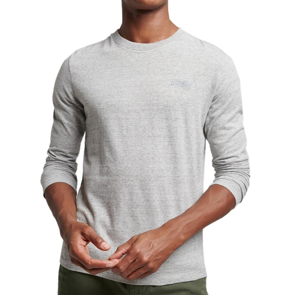 SUPERDRY T-shirt à manches longues avec logo vintage, gris glacier - Taille XL