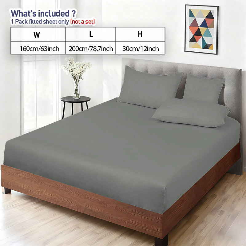 LeBonsoir Drap-housse 160 x 200 cm, hauteur de poche 30 cm, 100 % coton, bords élastiques anti-effilochage - Gris clair