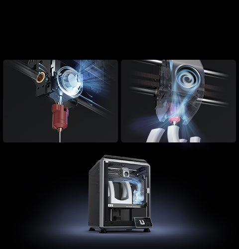 &Creality K1C 2025 Imprimante 3D - Haute vitesse 600 mm/s, Nivellement automatique, Extrudeur direct robuste anti-blocage | Avec caméra IA, Impression à 300 °C, Mode silencieux