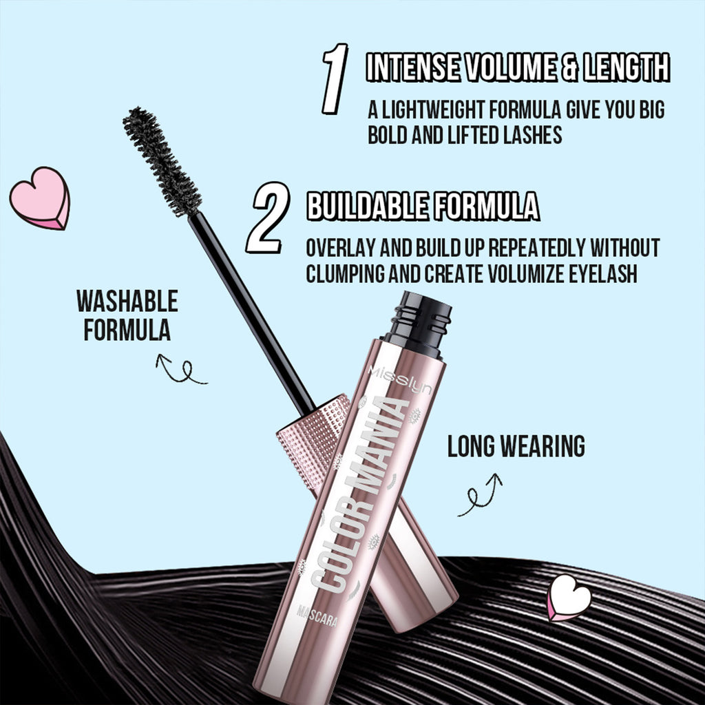 MISSLYN Color Mania Coffret de mascara n°2 - 1 noir, 3 bordeaux et 6 bleu océan