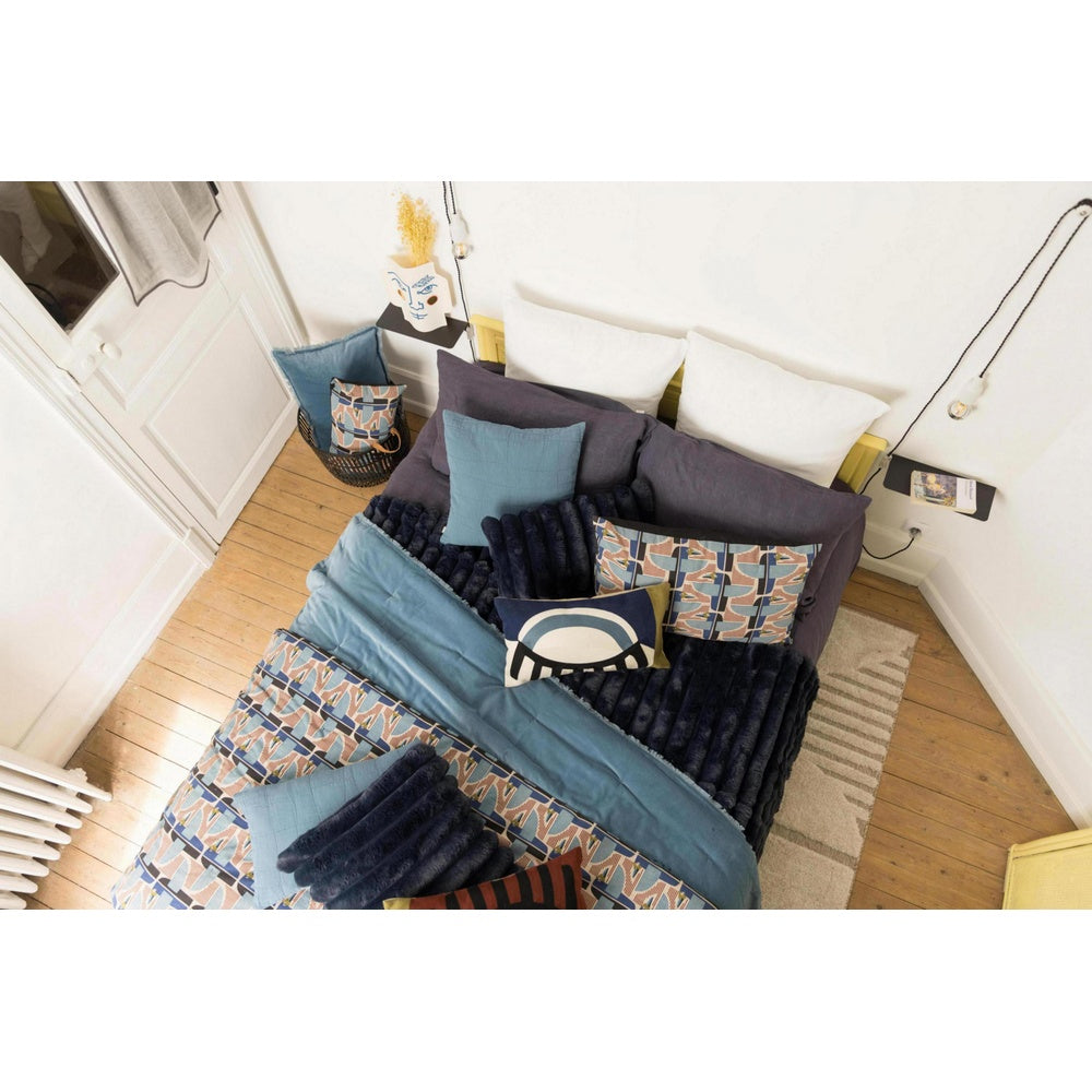 Vivaraise Linco Housse de couette bleu marine - 220 x 240 cm