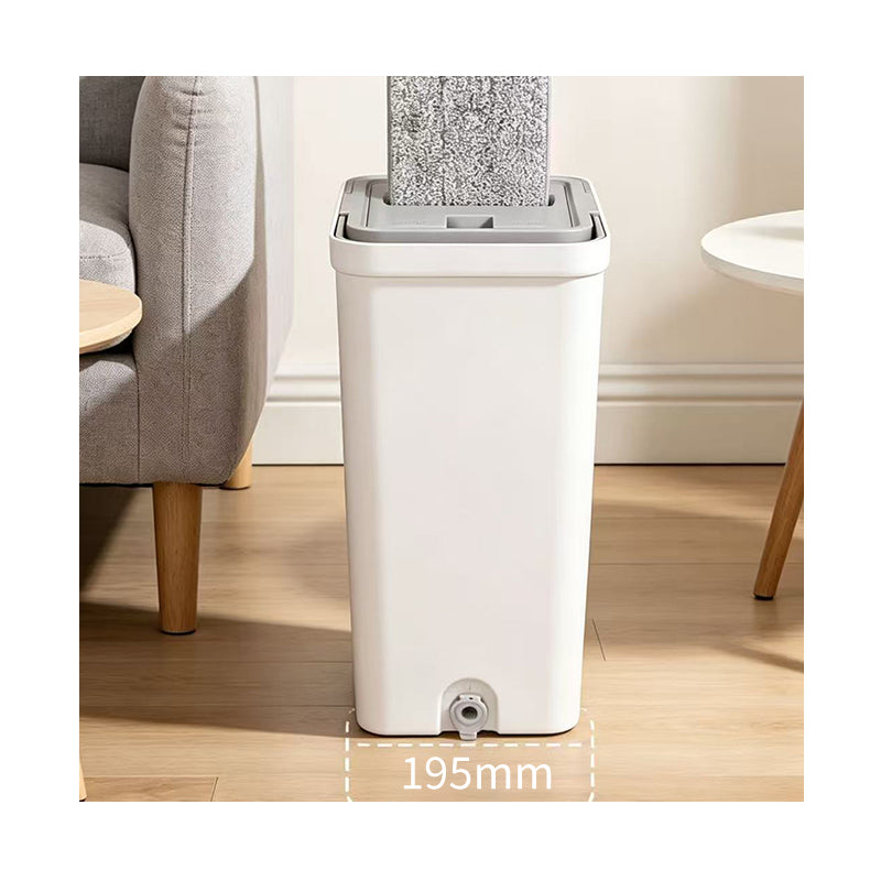 JORDAN&JUDY Ensemble seau et balai, manche long de 123 cm, avec 2 chiffons, blanc