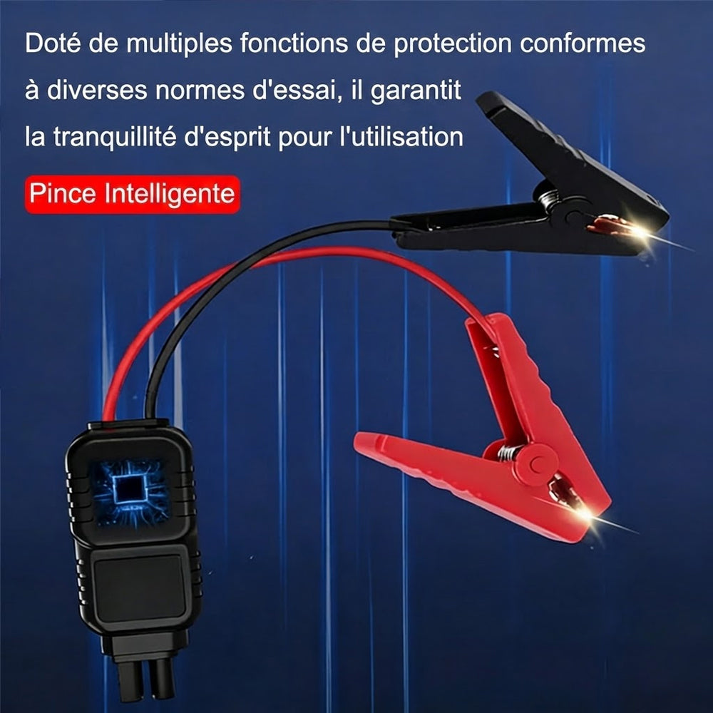 EAFC 2000A Démarreur de Voiture 12 V - 10000 mAh Batterie d'Urgence Portable avec Lampe de Poche LED, Booster de Batterie pour Véhicules Essence/Diesel avec Protection de Sécurité