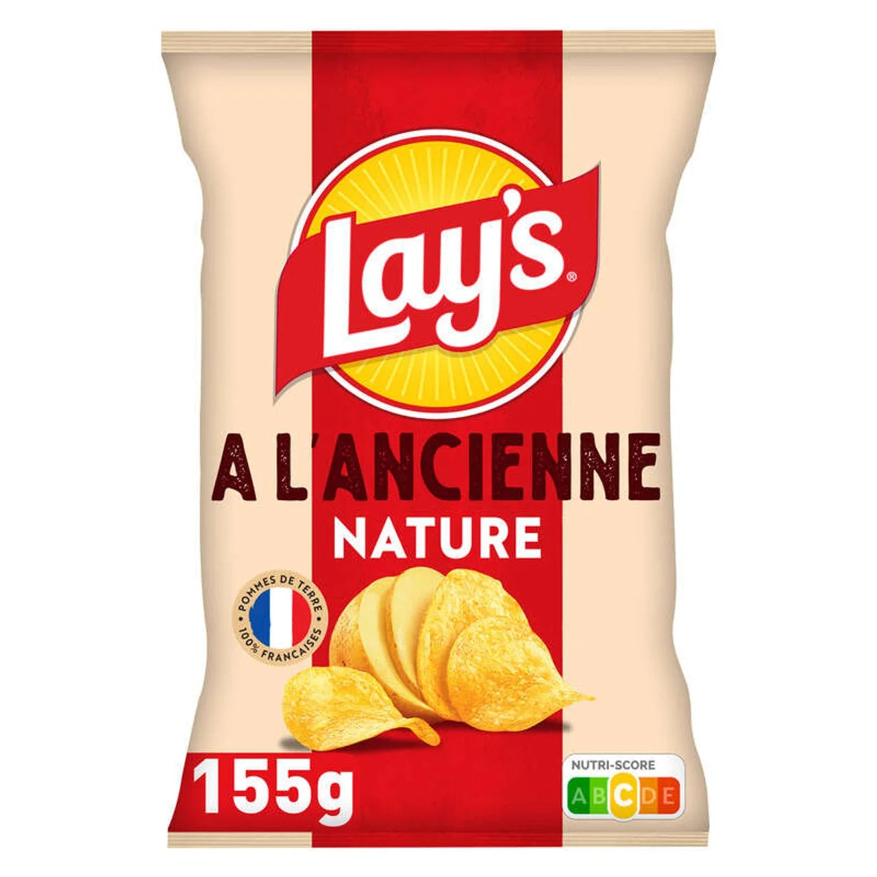 LAY'S chips à l'ancienne nature paquet 155g