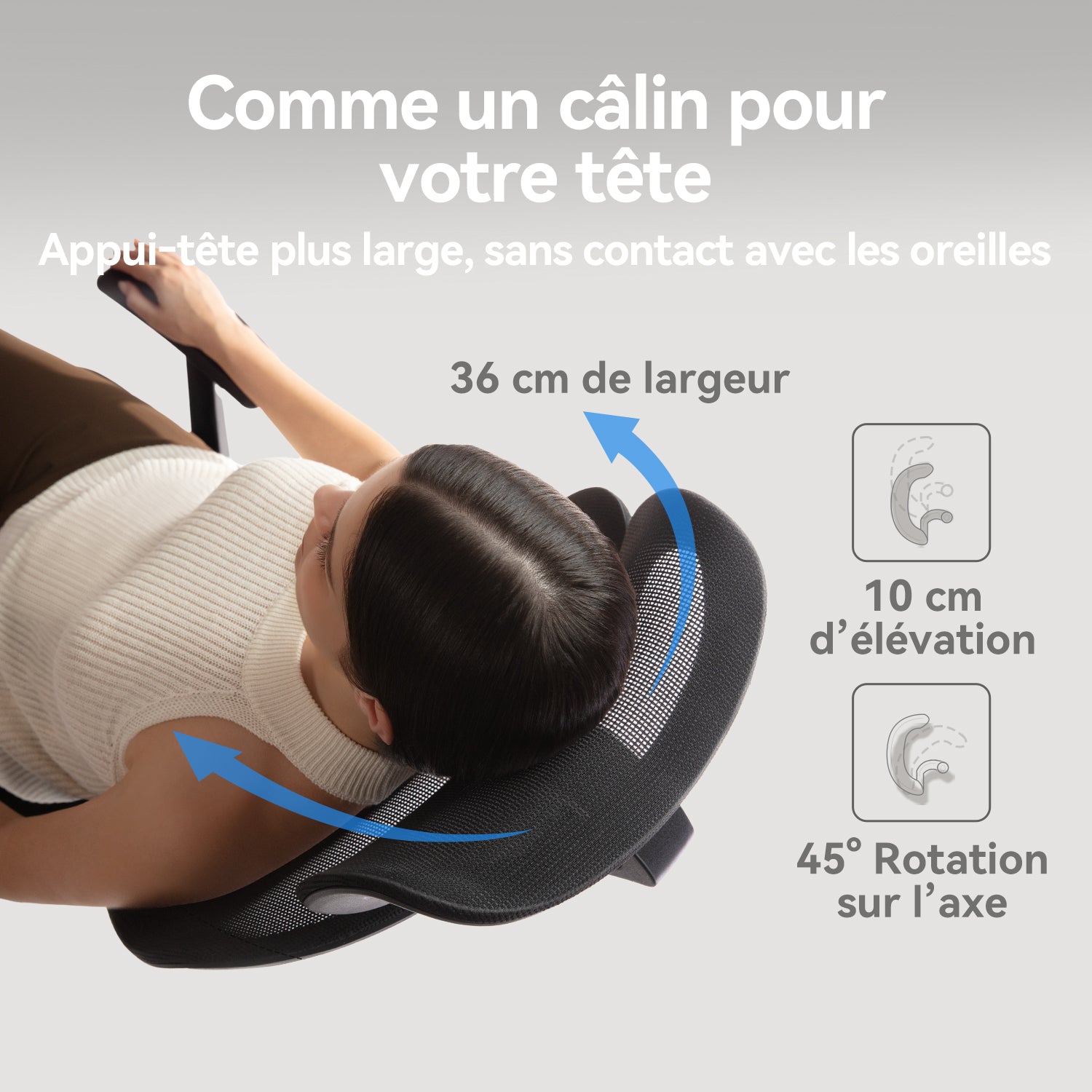 SIHOO Chaise de bureau ergonomique - Chaise de bureau réglable avec soutien lombaire 3D dynamique, dossier en mesh respirant, appuie-tête réglable et accoudoirs en PU pour bureau à domicile - (Noir)