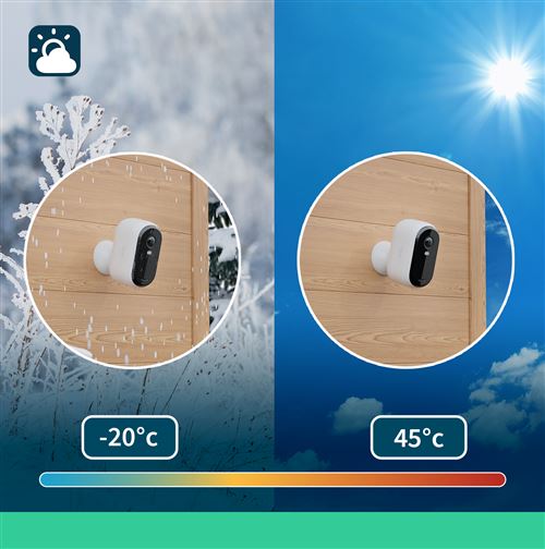 Arlo VMK3350-100EUS Caméra de sécurité extérieure WiFi 2K Essential 2, Lot de 3 caméras et 3 panneaux solaires, Blanc