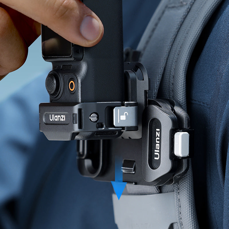 Ulanzi PK13 Adaptateur d’extension multifonction pour DJI Osmo Pocket 3 avec fixation rapide UKA, cage en aluminium pour montage d’accessoires avec filetage 1/4 pouce/adaptateur d’action/fixation