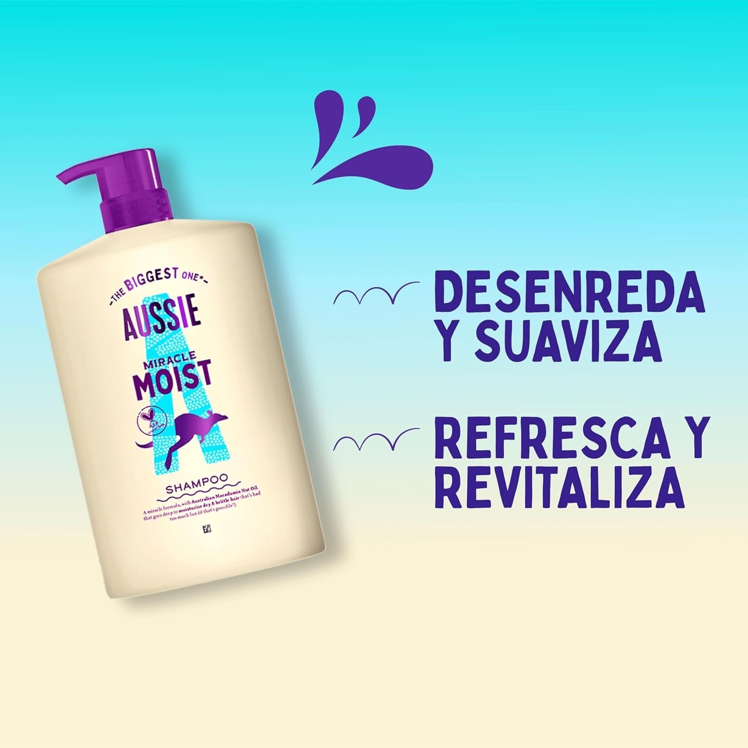Aussie Shampooing Miracle Moist pour cheveux secs et abîmés - 1000 ml
