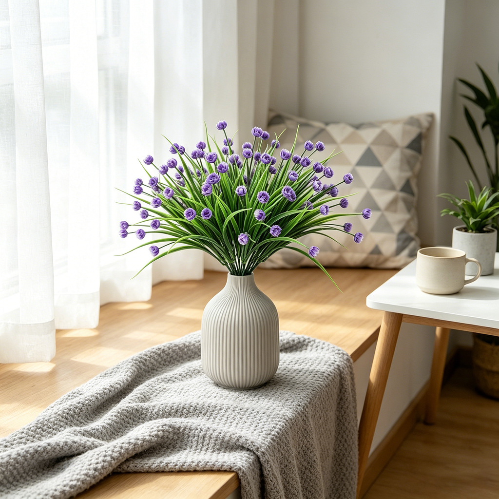 Yuejia Fleurs artificielles 34 cm - Violet