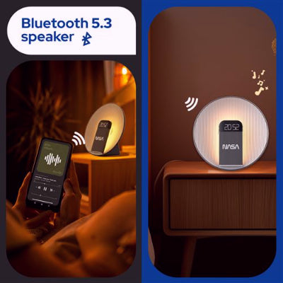 Enceinte bluetooth, réveil, lumière et chargeur smartphone à induction NASA