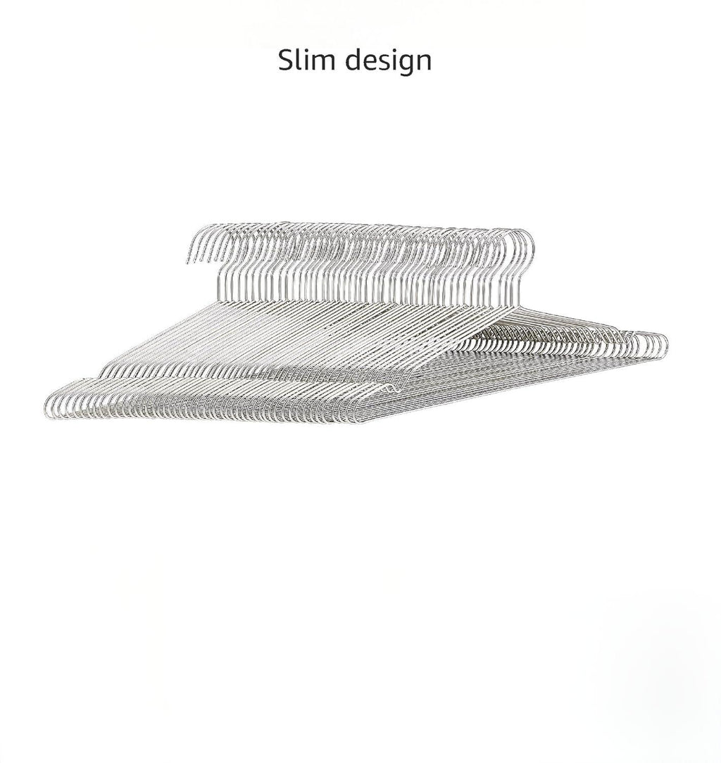 ANQI Lot de 50 cintres en acier inoxydable - Argent