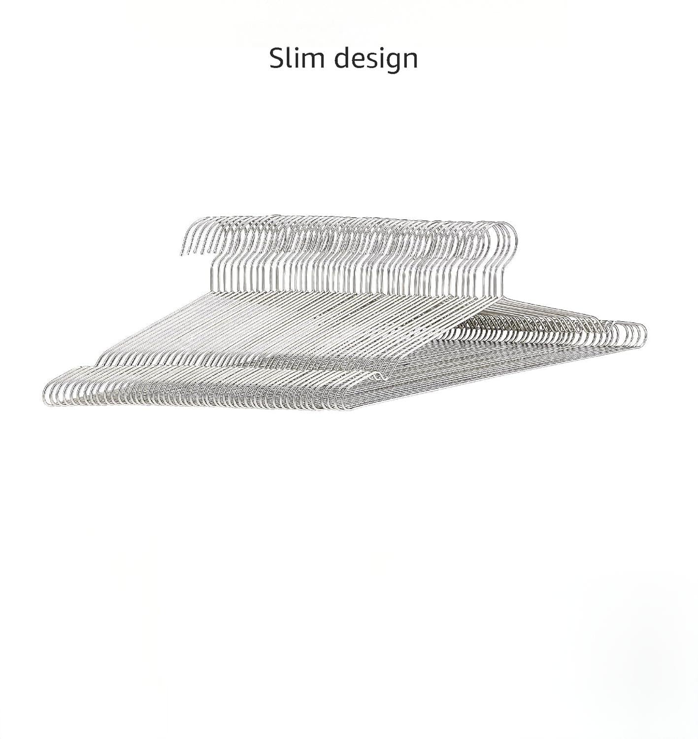 ANQI Lot de 50 cintres en acier inoxydable - Argent