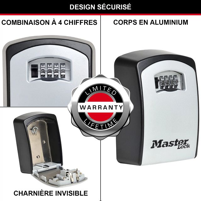 Master Lock Coffre à clés mural extra-large, XL 106 x 146 x 53 mm, pour l’extérieur, kit de montage inclus, pour la maison, le bureau et l’industrie, y compris les véhicules