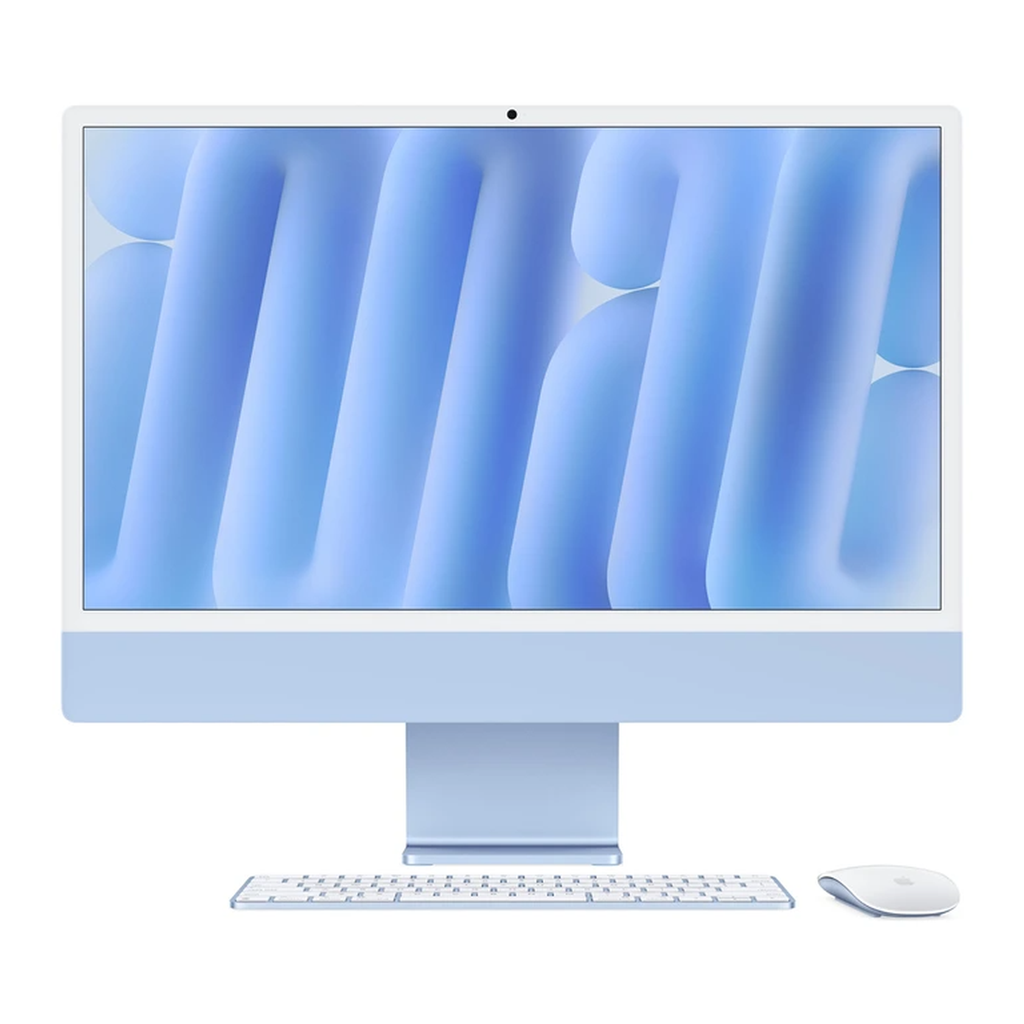 Apple iMac 24 pouces (M4, Retina 4,5K, CPU 8 cœurs / GPU 8 cœurs), 16 Go de RAM, SSD 256 Go - Bleu