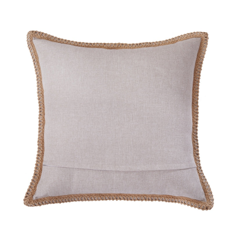 MEROPE, Housse de coussin aspect lin polyester, 50x50 cm, blanchi, 1 pack
