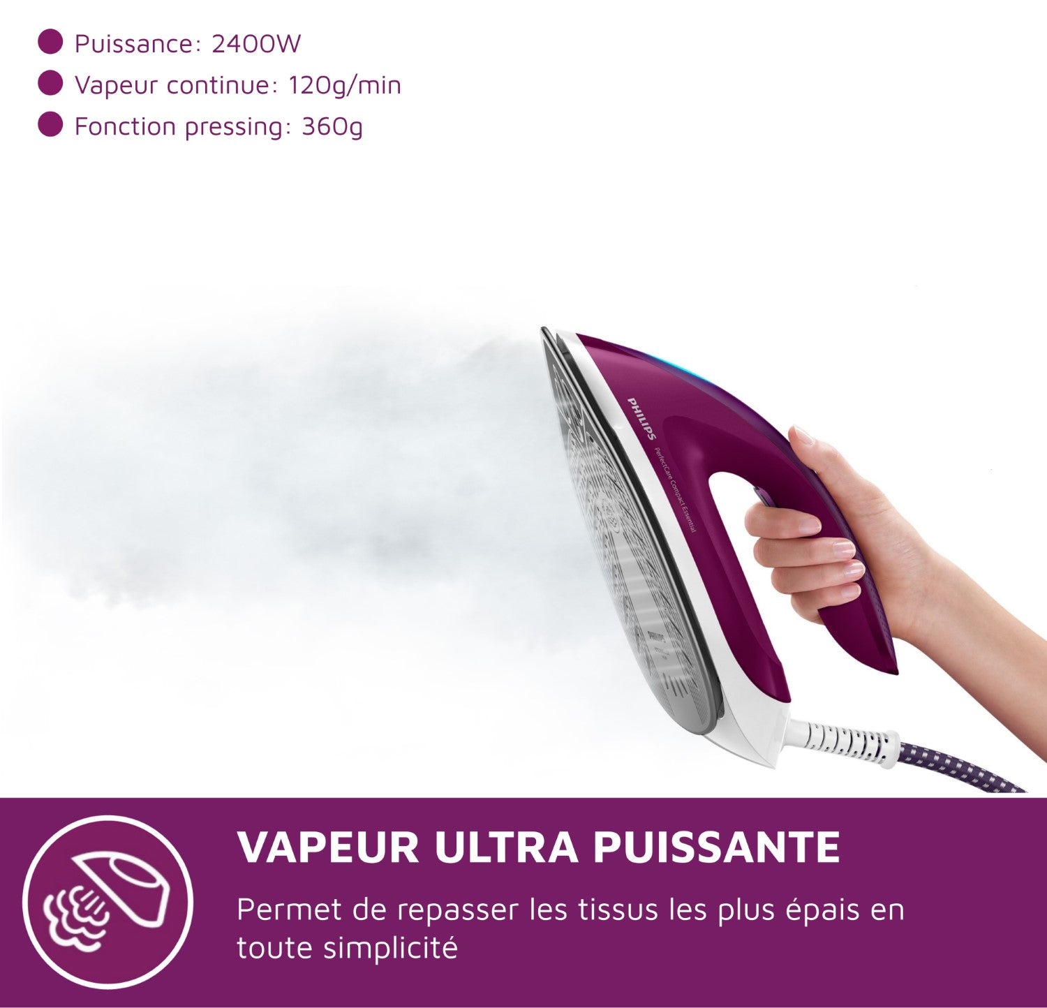 Centrale Vapeur Philips GC6842/30 PerfectCare Compact Bleue 1.3L