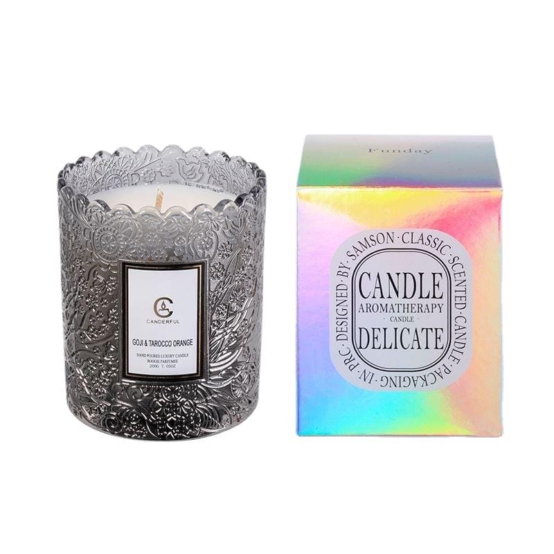 Zooly Bougie parfumée à bordure dentelée senteur San Diego Blackwood - 200 g