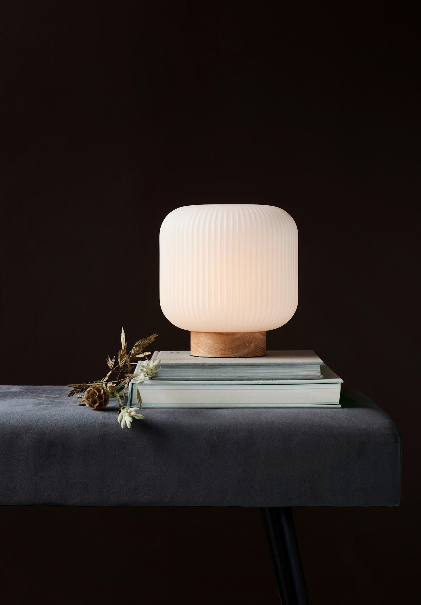 Lampe à poser MILFORD verre base bois IP20 E27 - Nordlux, Intérieur