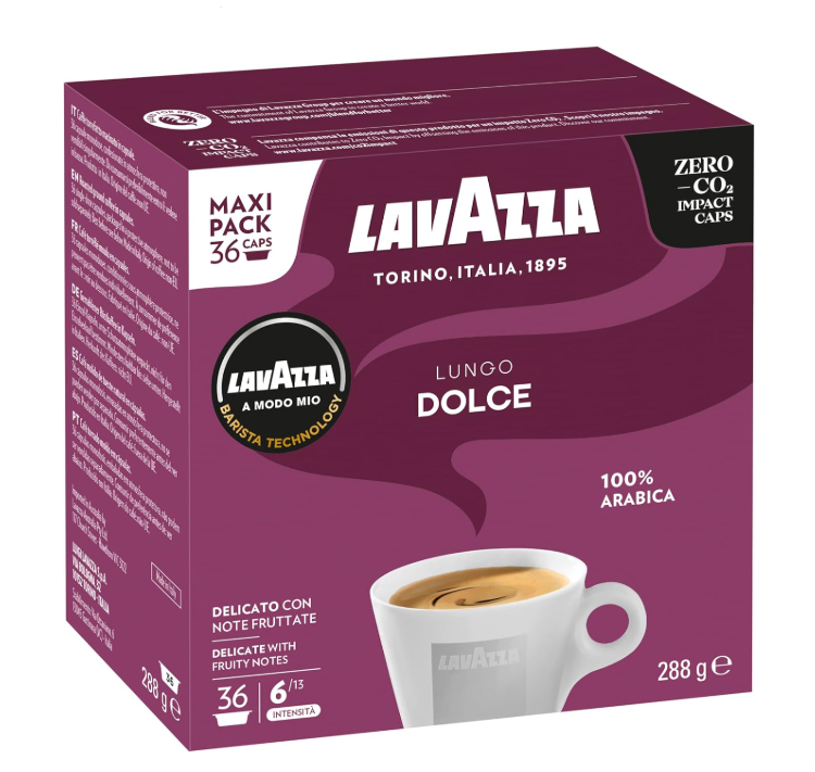 LAVAZZA Capsules Compatibles A Modo Mio Lungo dolce 36 capsules