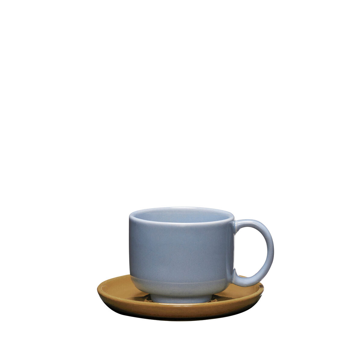 Hübsch Amare Tasse avec soucoupe Bleu clair/Marron