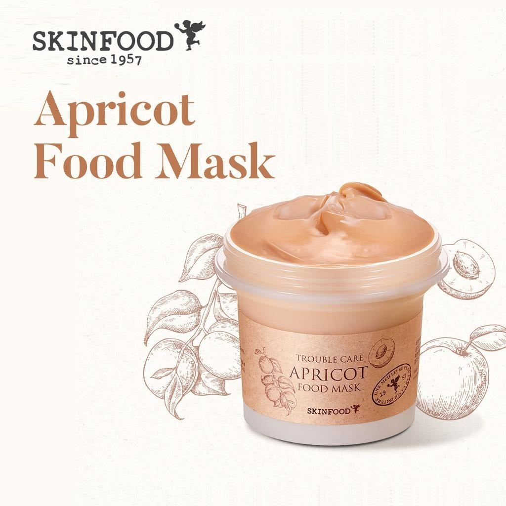 SKINFOOD Masque Alimentaire à l'Abricot Masque Nettoyant Apaisant & Purifiant pour les Pores 120 g