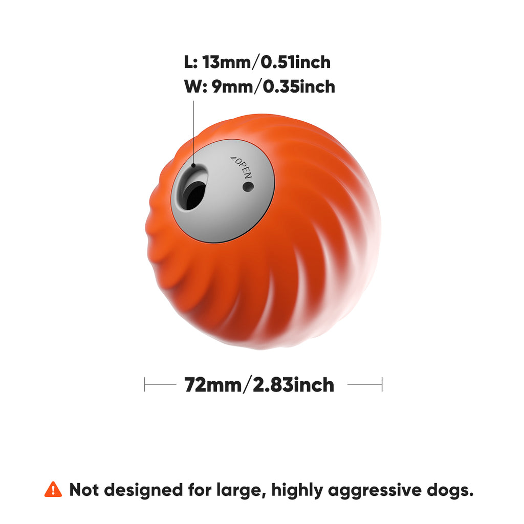 Petgravity Snack Shack Ball - Jouet interactif rebondissant, 72 mm, Orange