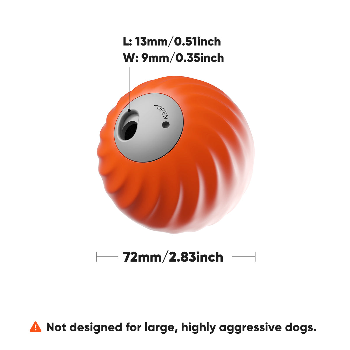 Petgravity Snack Shack Ball - Jouet interactif rebondissant, 72 mm, Orange