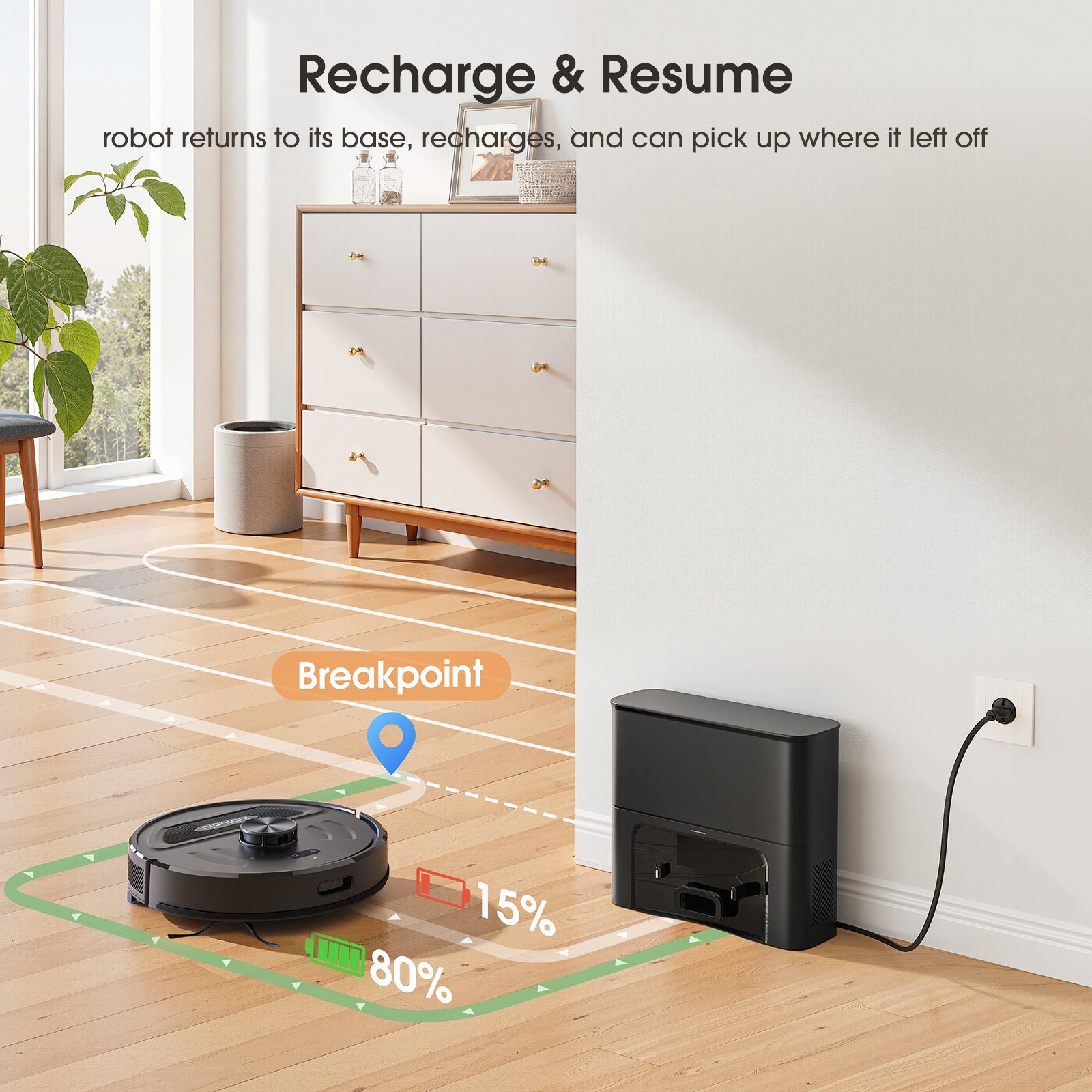 Lubluelu L20 MAX Robot aspirateur-laveur 3-en-1 avec station d’auto-vidage, Aspiration 4000 Pa, Navigation laser avec mémorisation de 5 cartes, Silencieux 55 dB