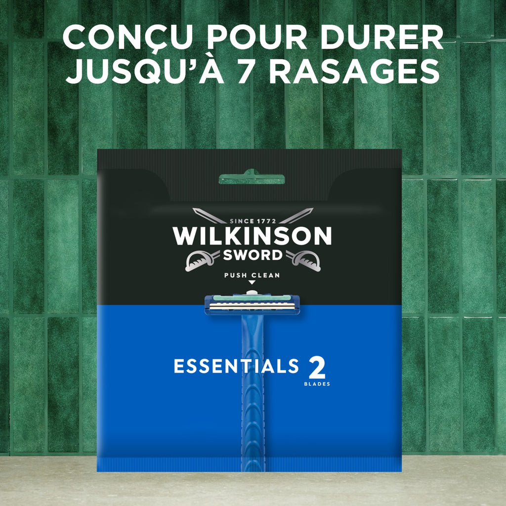 WILKINSON SWORD Essentials 2 - Rasoirs Jetables Pour Homme - Lot de 12