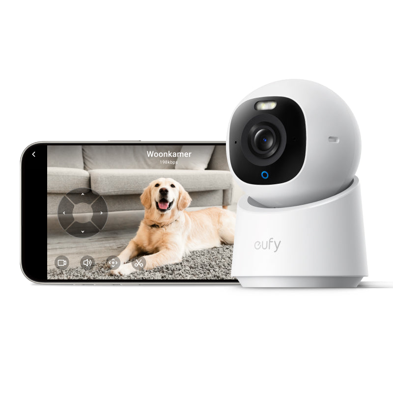 eufy Sécurité E30 Caméra de surveillance intérieure 4K UHD Rotation 360° inclinaison vision nocturne couleur détection IA suivi automatique compatible HomeKit