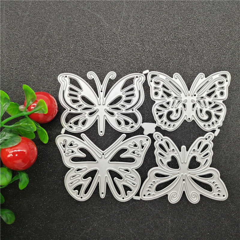 Creative pour papillon dies de découpe en métal gabarit scrapbooking outil de gaufrage cartes en papier album décoration, quatre papillons