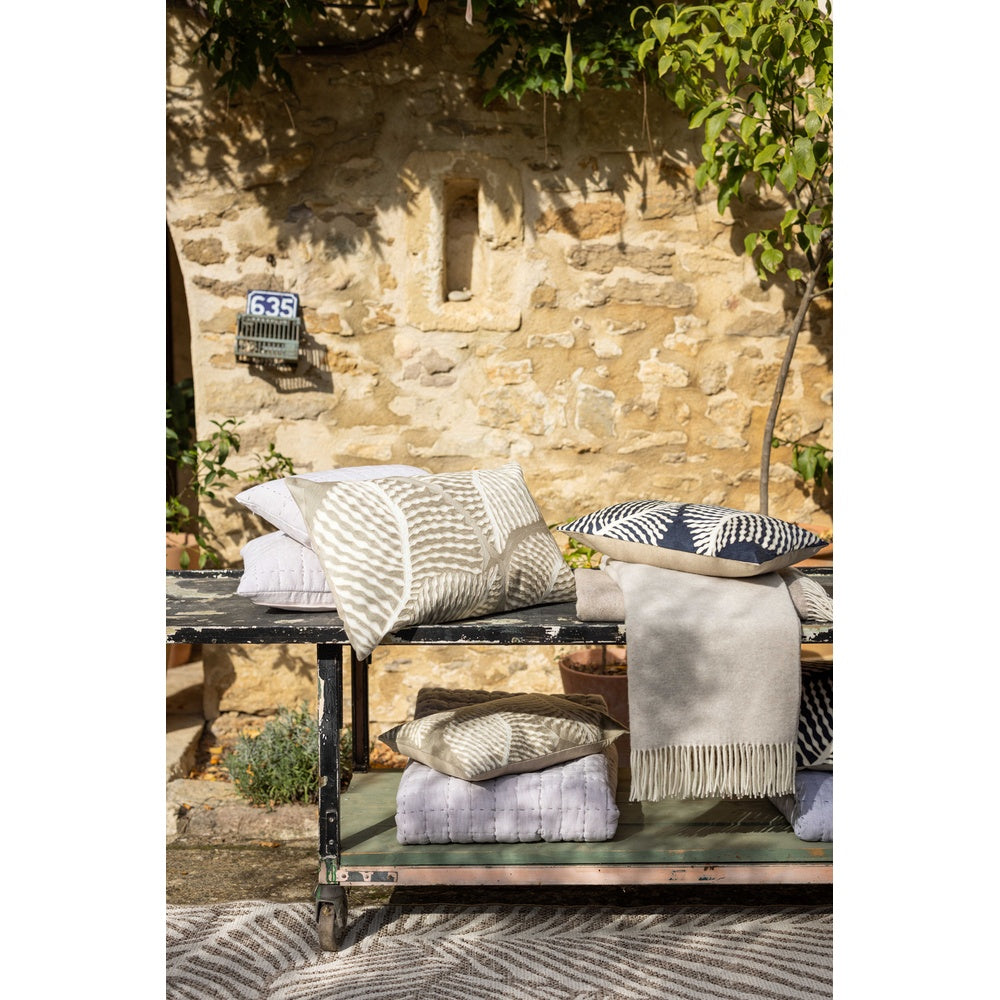Housse de coussin brodée FLORA MARINE