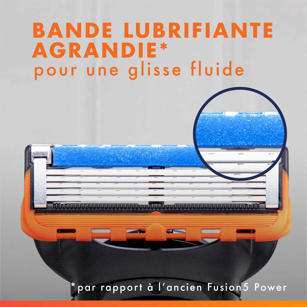 Gillette Lames de Rasoir Homme Fusion 5 Power, Pack de 6