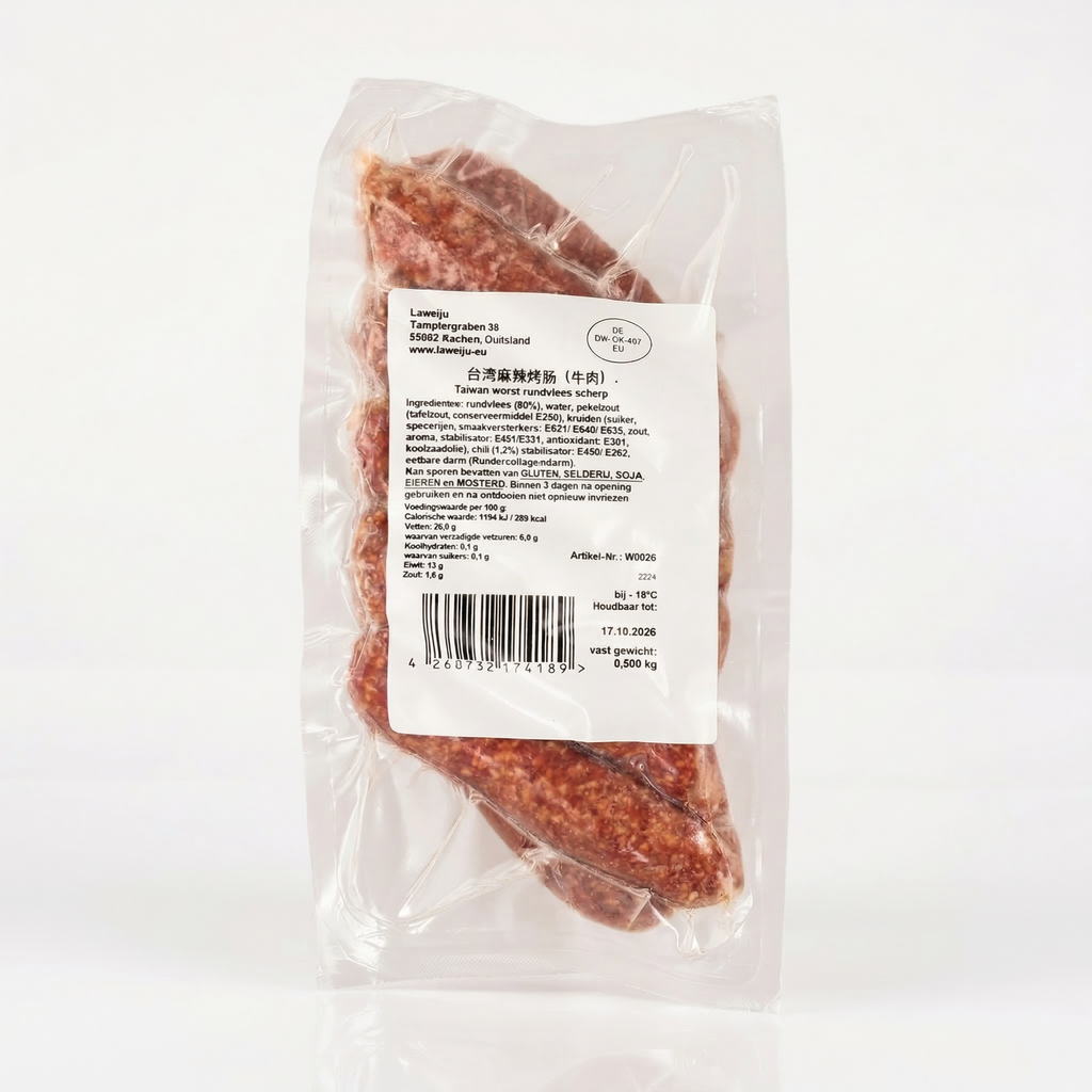 Laweiju Saucisse grillée épicée et engourdissante Bœuf 500 g