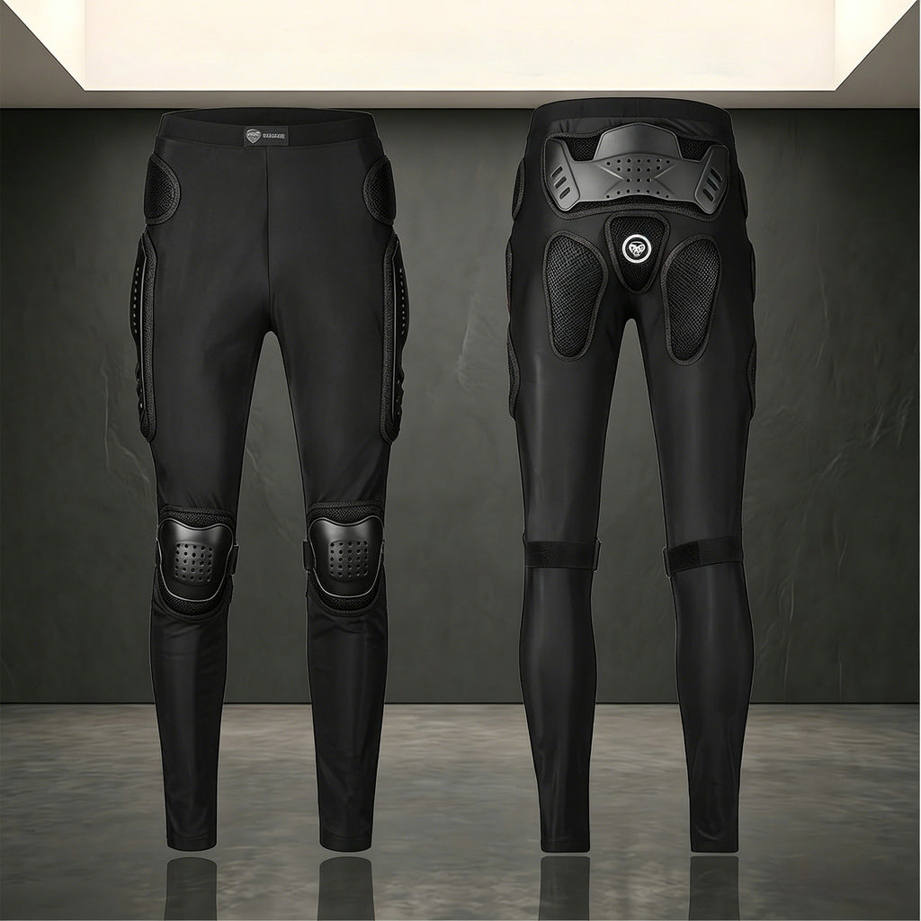 Pantalon de protection moto unisexe avec coques de protection, Protections résistantes aux chocs pour hanches, cuisses et genoux, Équipement de sécurité antichute pour VTT
