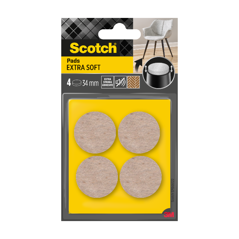 Scotch®Patin feutre laine adhésif Beige Ø 34 mm