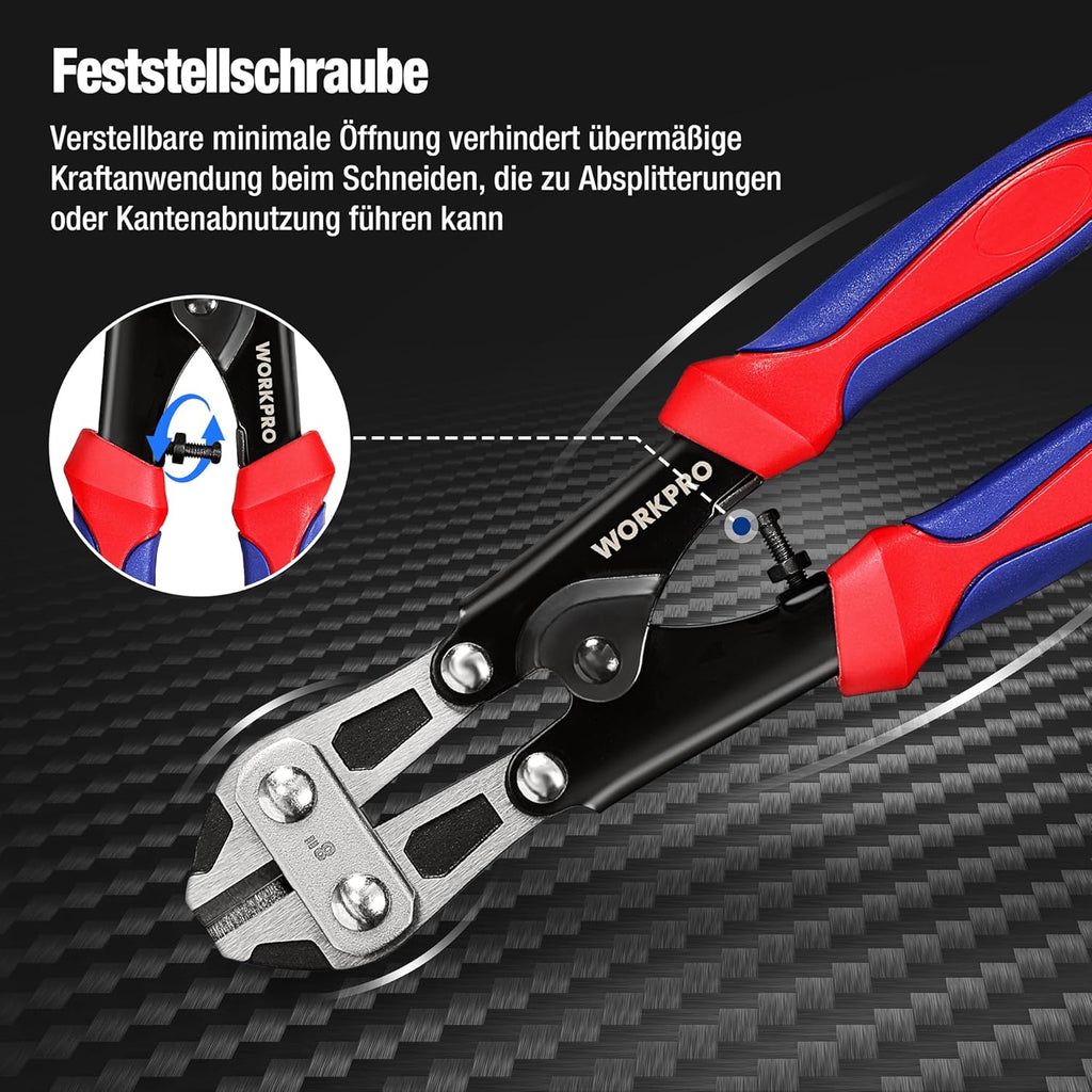 WORKPRO Mini Coupe-boulons 8 pouces 210 mm Coupe-câble En Cr-V