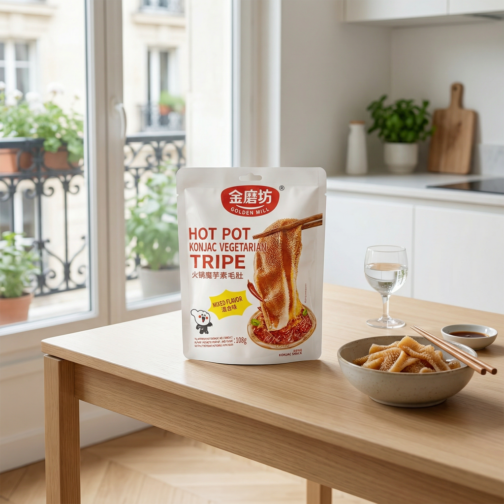 En-cas Végétal Épicé Golden Mill à base de Konjac - Saveurs Variées, 108g