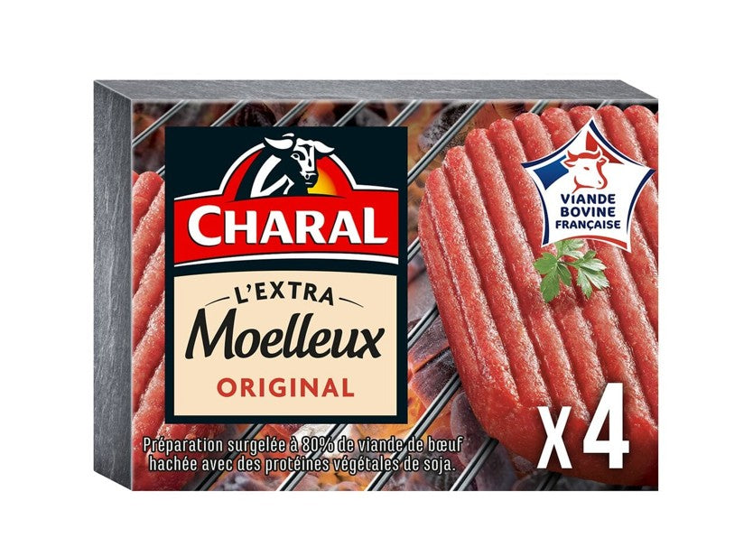 Charal Steak Haché de bœuf extra,moelleux x4 400g