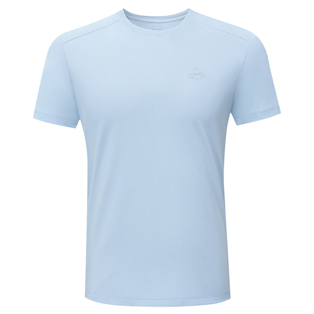 PELLIOT T-shirt homme manches courtes col rond Bleu Islande XL Camping Voyage Imperméable Durable