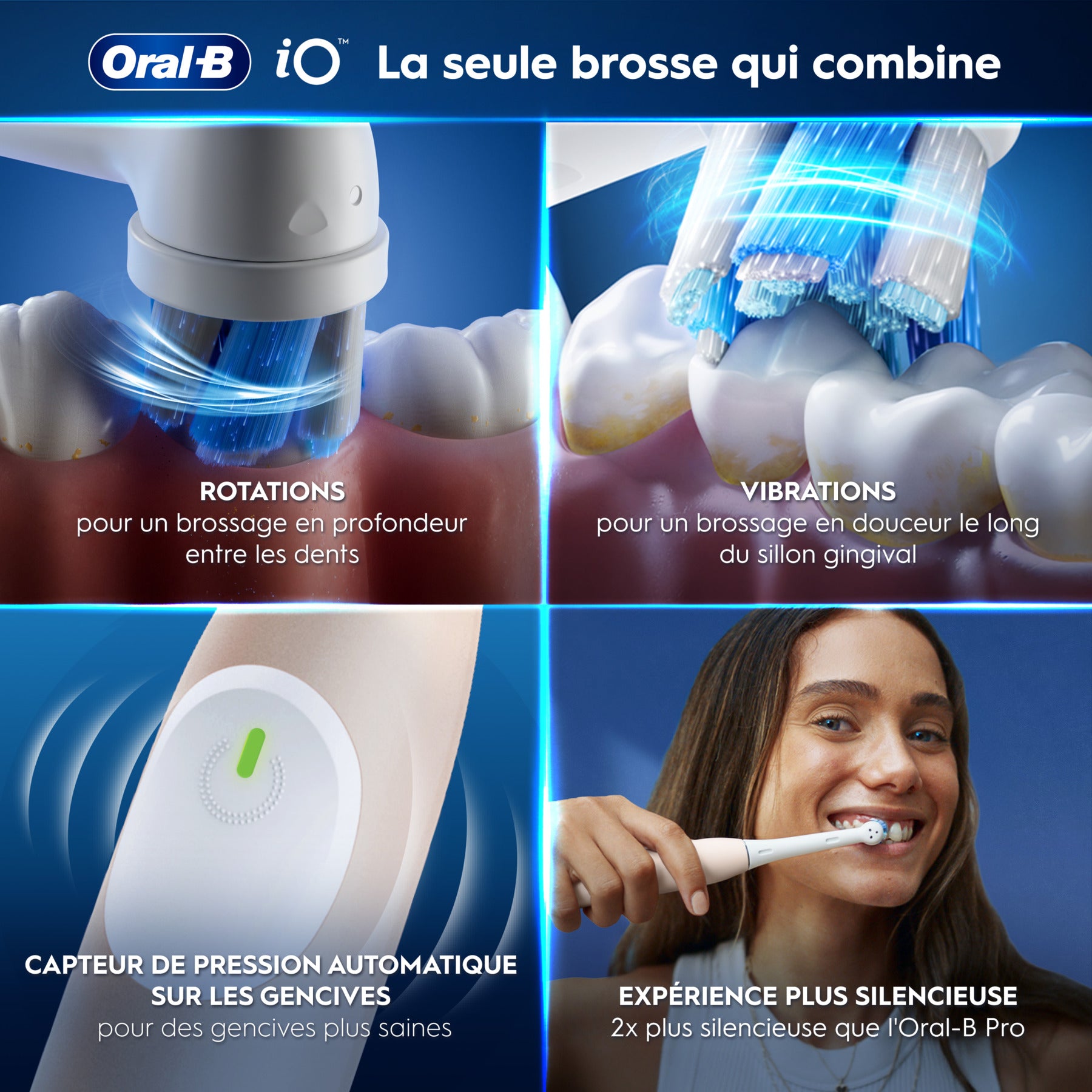 Oral-B Brosse à dents électrique iO2 rose clair, 1 brossette