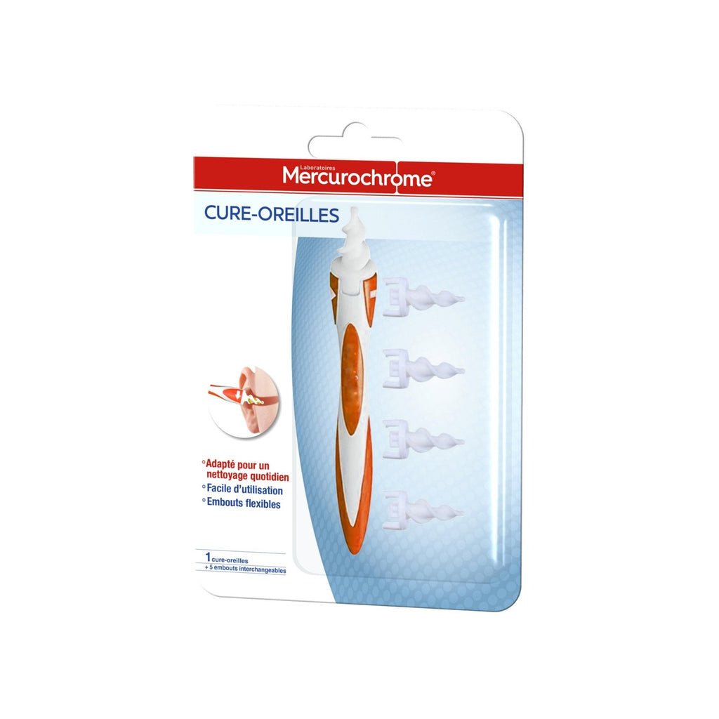 MERCUROCHROME Cure oreilles avec embouts interchangeables 1 unité + 5 embouts