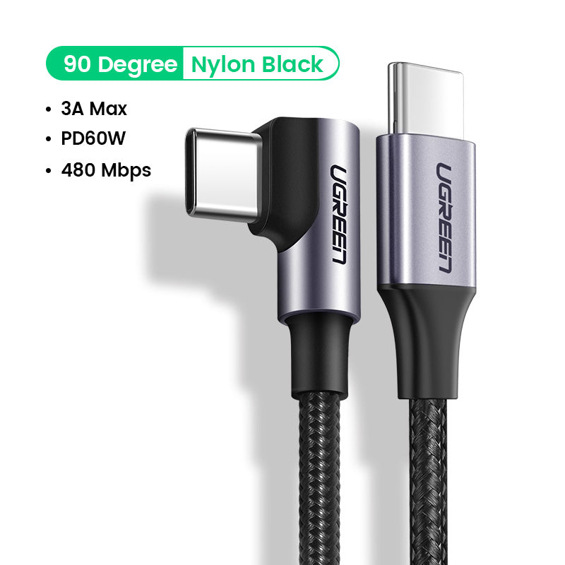 UGREEN Câble USB-C mâle-mâle 2.0 1 m Gris et Noir
